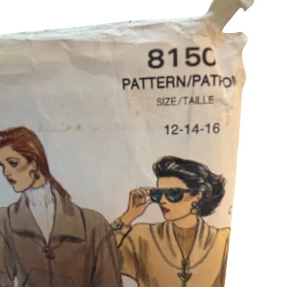 Vintage VOGUE PATTERN #8150 Size 12-16 sewing instructions uncut 1990s set - Picture 2 of 5